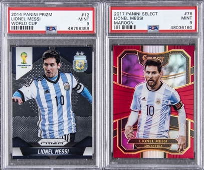 2014-17 Panini Lionel Messi PSA MINT 9 Collection (2 Different)
